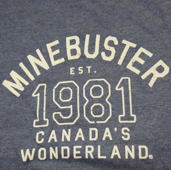 NWT Unisex Canada's Wonderland Minebuster Roller Coaster Navy Sweatshirt, Large - Picture 9 of 13